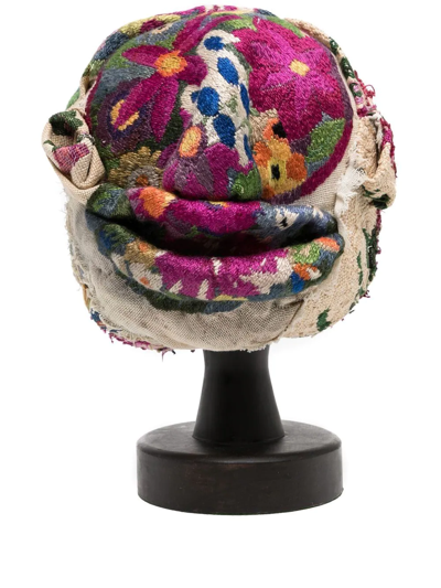 By Walid Flower Power Embroidered Head In Mehrfarbig