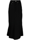Rick Owens Women's Denim Skirt In Schwarz