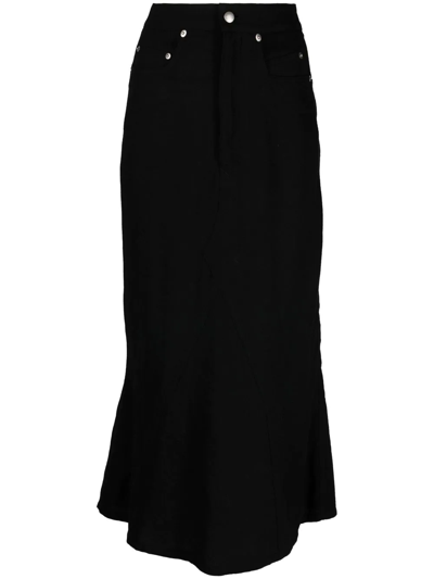 Rick Owens Elevated Denim Skirt In Black