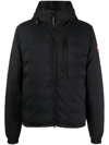 Canada Goose Hooded Down Jacket Featuring Chest Pocket In Schwarz