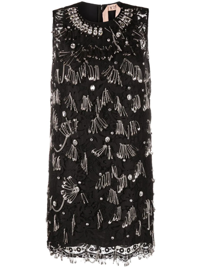 N°21 Safety-pin Sleeveless Dress In Schwarz