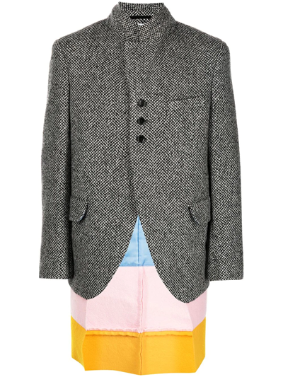 Comme Des Garçons Homme Deux 拼色拼接西装夹克 In Grey