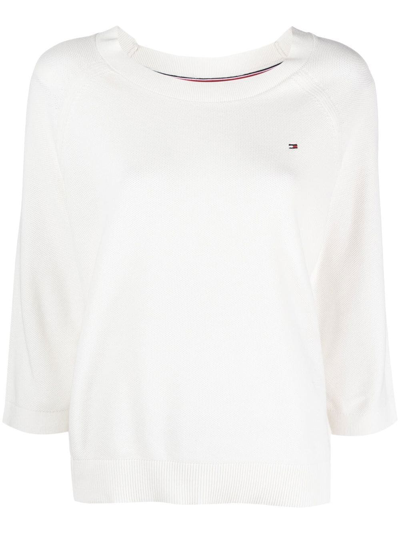 Tommy Hilfiger Three-quarter Sleeve Top In Weiss