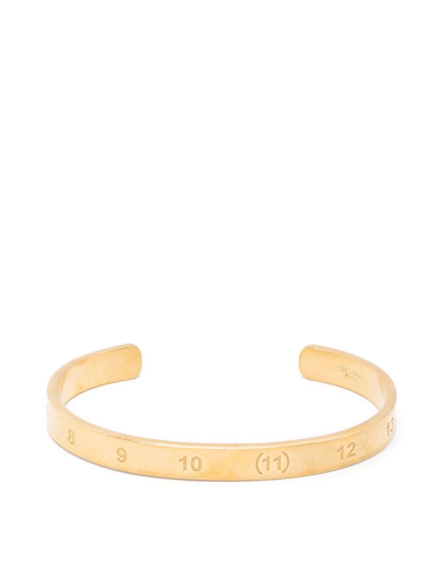 Maison Margiela Logo-engraved Cuff Bracelet In Gold