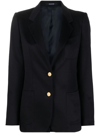 Tagliatore J-parigi Single Breasted Jacket In Black Viscose Blend In Blau