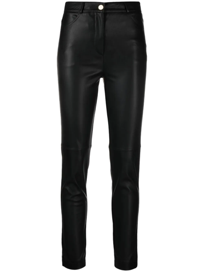 Blanca Vita Posidonia Faux Leather Trousers In Schwarz