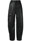 BLANCA VITA TAPERED-LEG FAUX-LEATHER CARGO TROUSERS