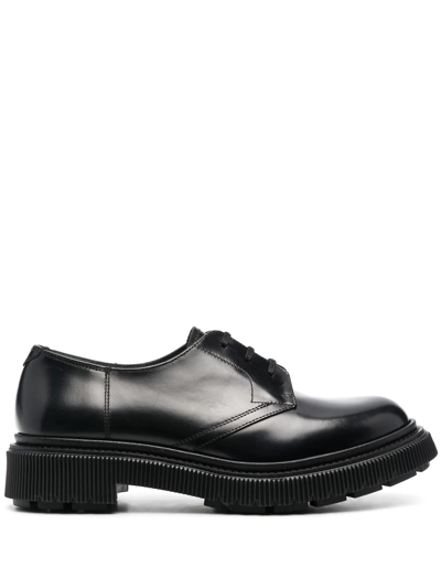 Adieu Patent-leather Lace-up Shoes In Schwarz