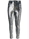 Isabel Marant Black And Silver Madilio Sequinned Leggings In Metallic