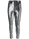Isabel Marant Black And Silver Madilio Sequinned Leggings In Black