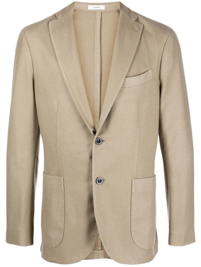 Boglioli Single-breasted Cashmere Blazer In Nude