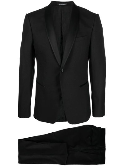 Emporio Armani Single-breasted Dinner Suit In Negro