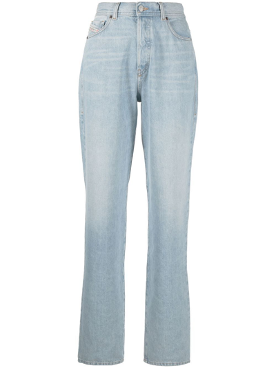 Diesel 1956 High-waisted Trousers In Blau