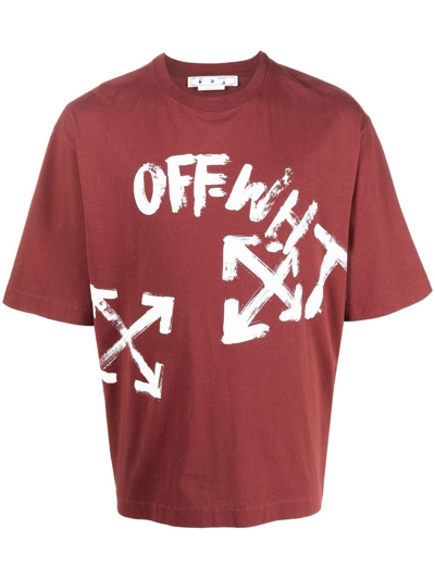 Off-white Arrows Print T-shirt In Braun