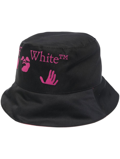 Off-white Logo Print Bucket Hat In Black