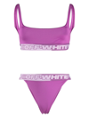 Off-white Banded-logo Bikini Set In Rosa