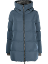 Moorer Hooded Padded Coat In Blau