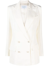 Casablanca White Double Breasted Blazer In Weiss