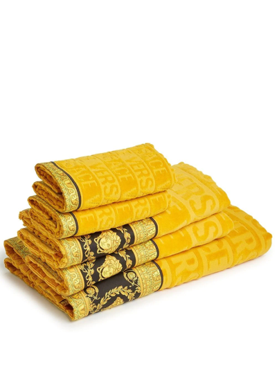 Versace I Love Baroque Towel Set (set Of Five) In Gold