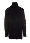 Off-white Micro Boucle Extra-long Turtleneck Jumper In Black