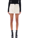 Courrèges Patent Mini Skirt In Off White