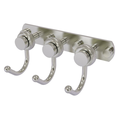 Allied Brass Mercury Collection 3 Position Multi Hook With Twisted Accent In Grey