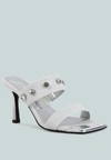 London Rag Edm Queen Diamante Adorned Glitter Sandals In White