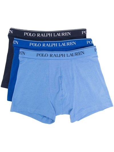 Polo Ralph Lauren Logo-waistband Boxers 3 Pack In Blue