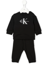 Calvin Klein Black Tracksuit With Logo For Baby In 白色