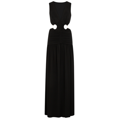 Bec & Bridge Evoke Cut-out Stretch-woven Maxi Dress In Black