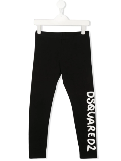 Dsquared2 Logo-print Leggings In Black