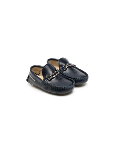 Babywalker Chain-link Loafers In 黑色
