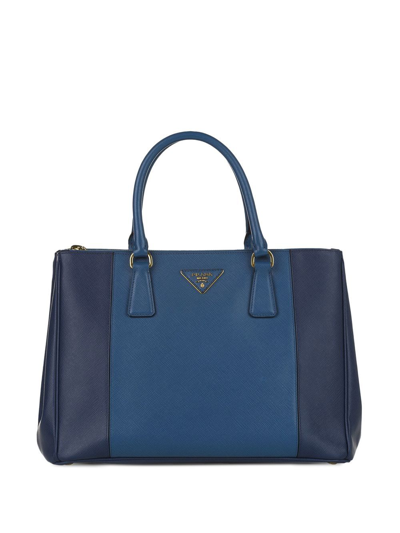 Pre-owned Prada Galleria Double-zip Satchel In 蓝色