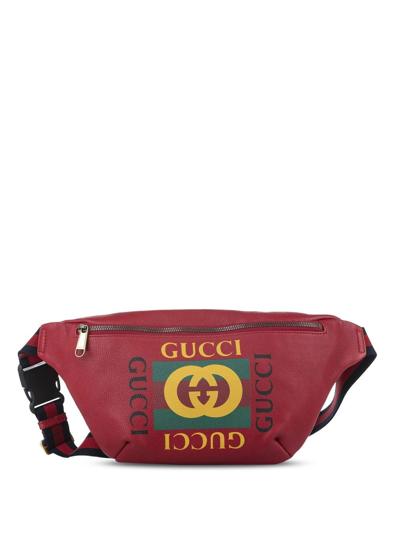 Pre-owned Gucci Interlocking G Belt Bag In 红色