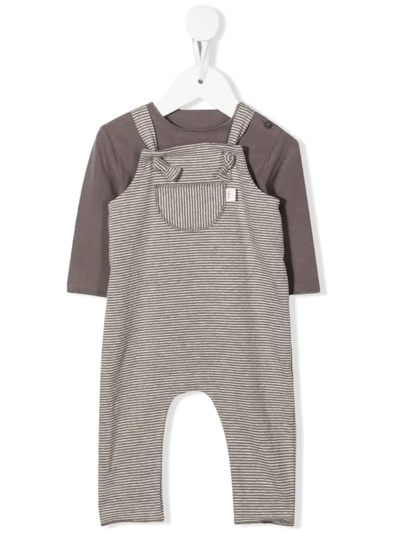 Teddy & Minou Babies' Two-piece Dungarees Set In Neutrals
