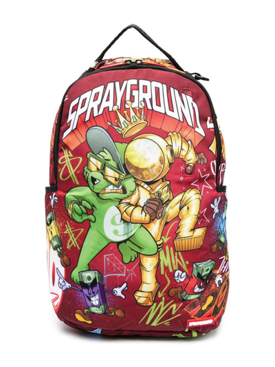 Sprayground Kid Graphic-print Logo Backpack In 红色