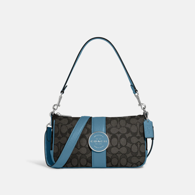 Coach Outlet Lonnie Baguette In Signature Jacquard In Blue | ModeSens