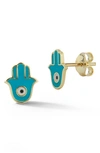 Ember Fine Jewelry 14k Gold Hamsa Stud Earrings In Gold