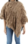 La Fiorentina Faux Fur Poncho In Brown