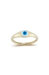 EMBER FINE JEWELRY 14K GOLD ENAMEL EVIL EYE RING