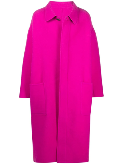 Ami Alexandre Mattiussi Oversize Wool Single-breasted Coat In Pink