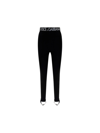 Dolce & Gabbana Dolce Elstic Waist Logo Cttn Leggings Bl In Nero