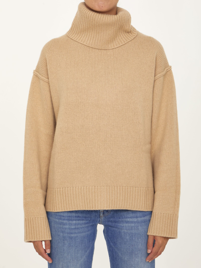 Allude Camel Wool Cashmere Sweater