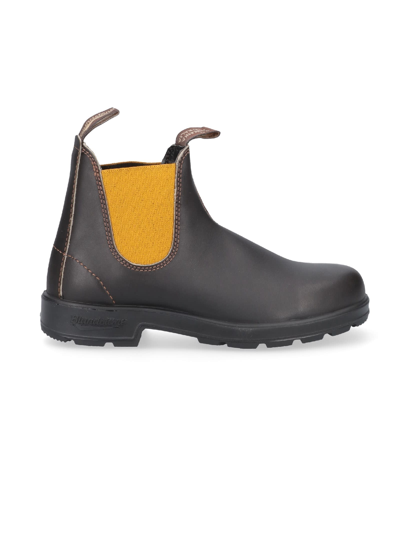 Blundstone 1919 Brown Leather With Mustard Elastic Boots