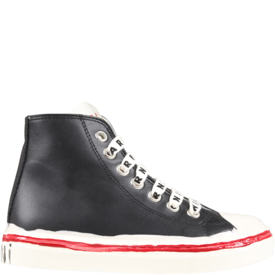 Marni Kids' Black Sneakers For Boy With Logos