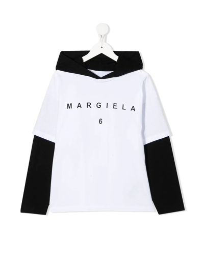 P.a.r.o.s.h Long Sleeve T-shirt In White+black