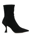 Stuart Weitzman Xcurve 85 Sock Bootie Suede Stretch In Blk Black
