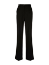 Dolce & Gabbana Black Virgin Wool High-waisted Wide-leg Trousers In Black
