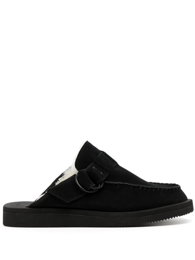 Suicoke Lemi Suede Loafers In Black