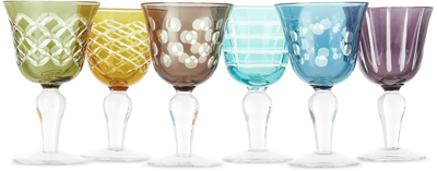 Polspotten Multicolor Cuttings Wine Glass Set